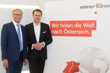 Heimo Scheuch, Wienerberger und Christoph Boschan, Wiener Börse stehend