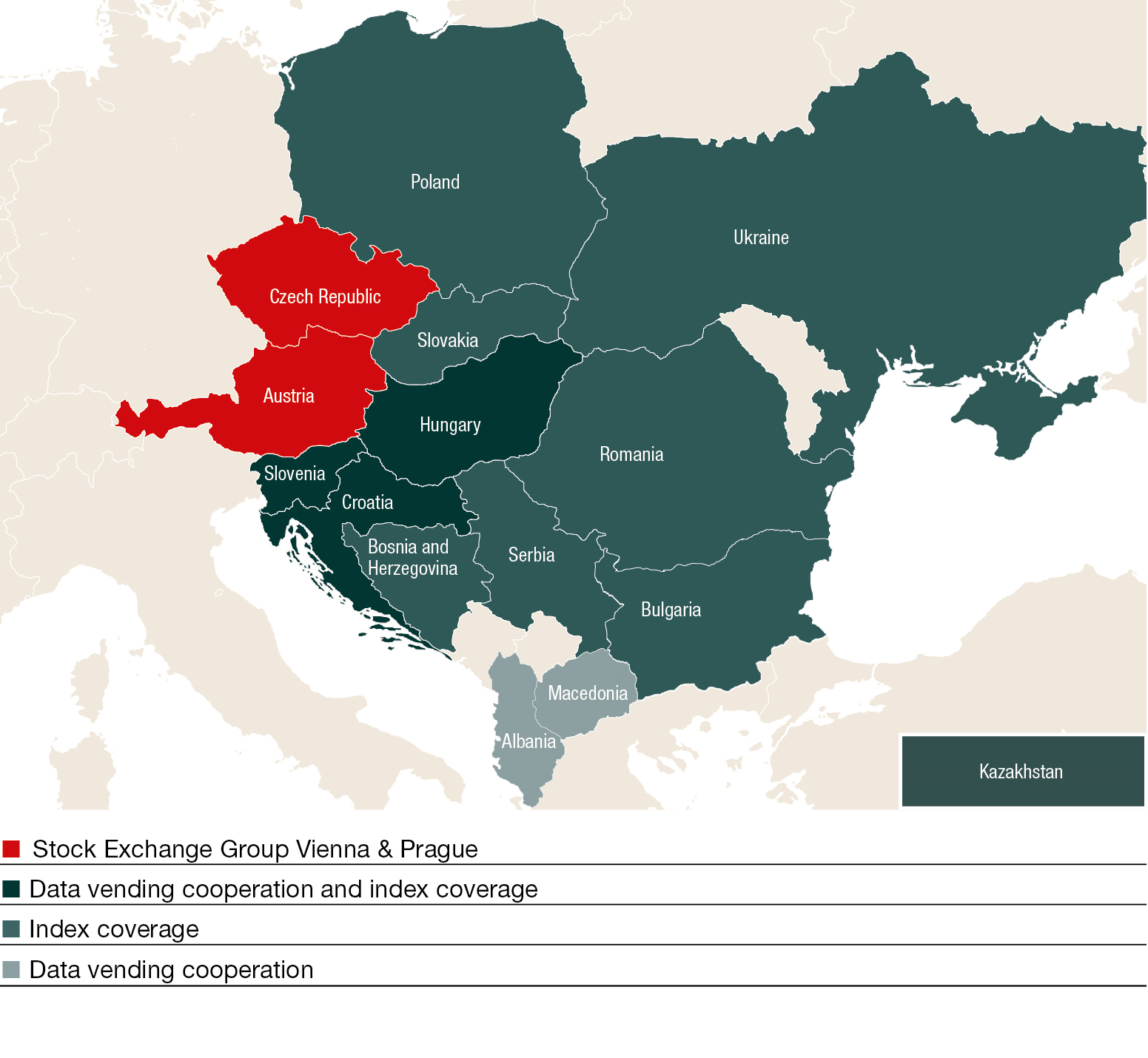 Map of indices and market data cooperations